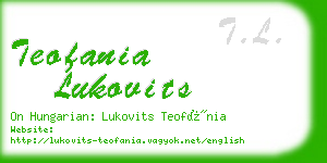 teofania lukovits business card